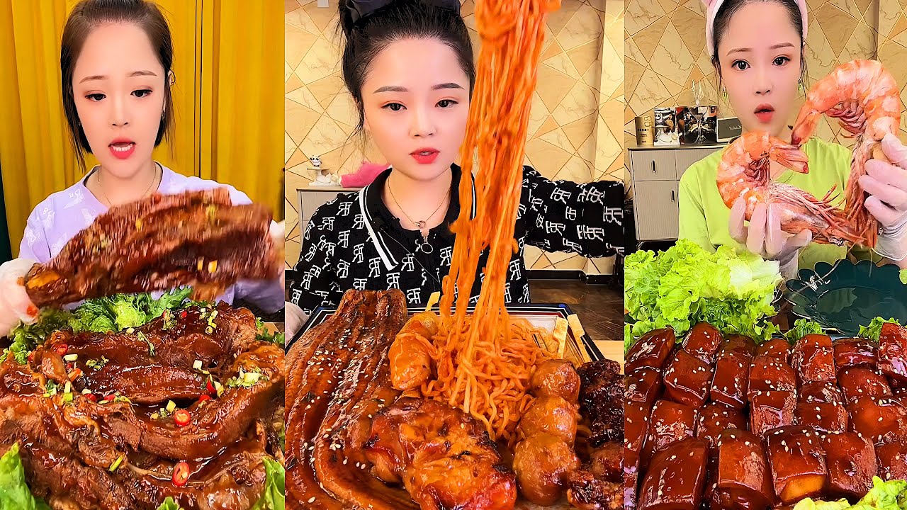 ASMR MUKBANG spicy Pork Bellly Soothing Sounds While Enjoying Delicious 먹방 모음이 팅쇼 리얼 사운드 #358