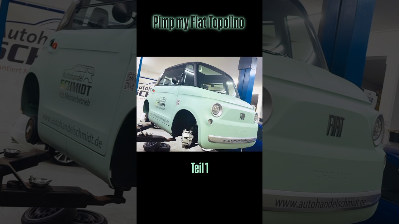 Erster Blickfang fertig Fiat Topolino Bremss&auml;ttel in Peppermintgr&uuml;n ziehen alle Blicke auf sich!