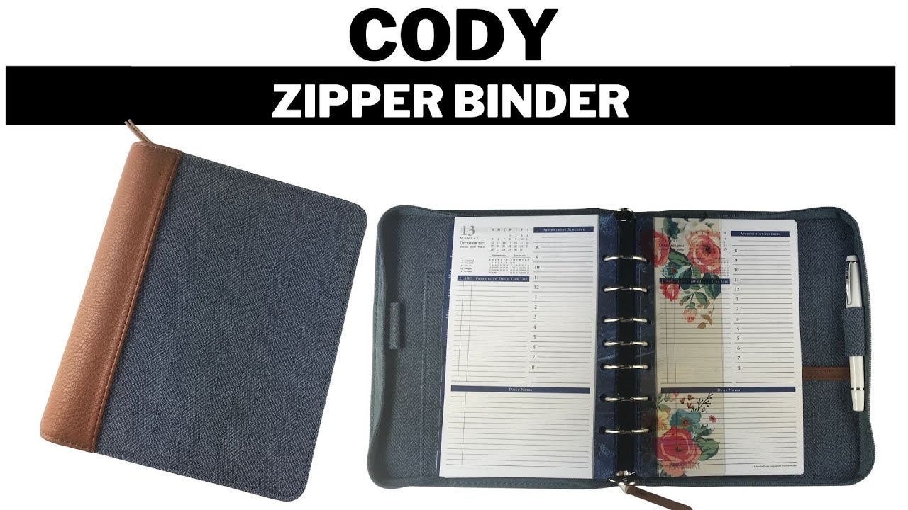 Cody Simulated Leather Zipper Binder - What fits