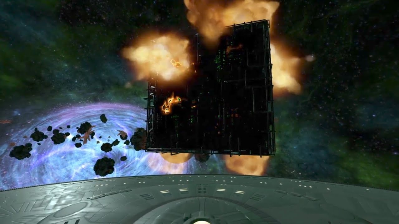 Borg Cube Destroyed - USS Enterprise NCC-1701 D - Solo Mission - Star Trek: Bridge Crew - Red Squad!