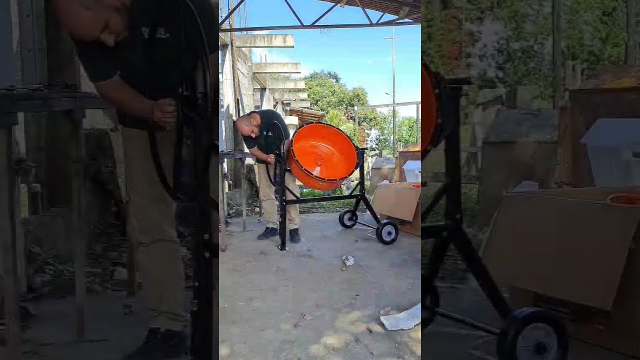 Armando mezcladora Bauker 210 litros 🔧⏱️  Tiempo: 35 min ¿Tú en cuánto la has armado? #bauker