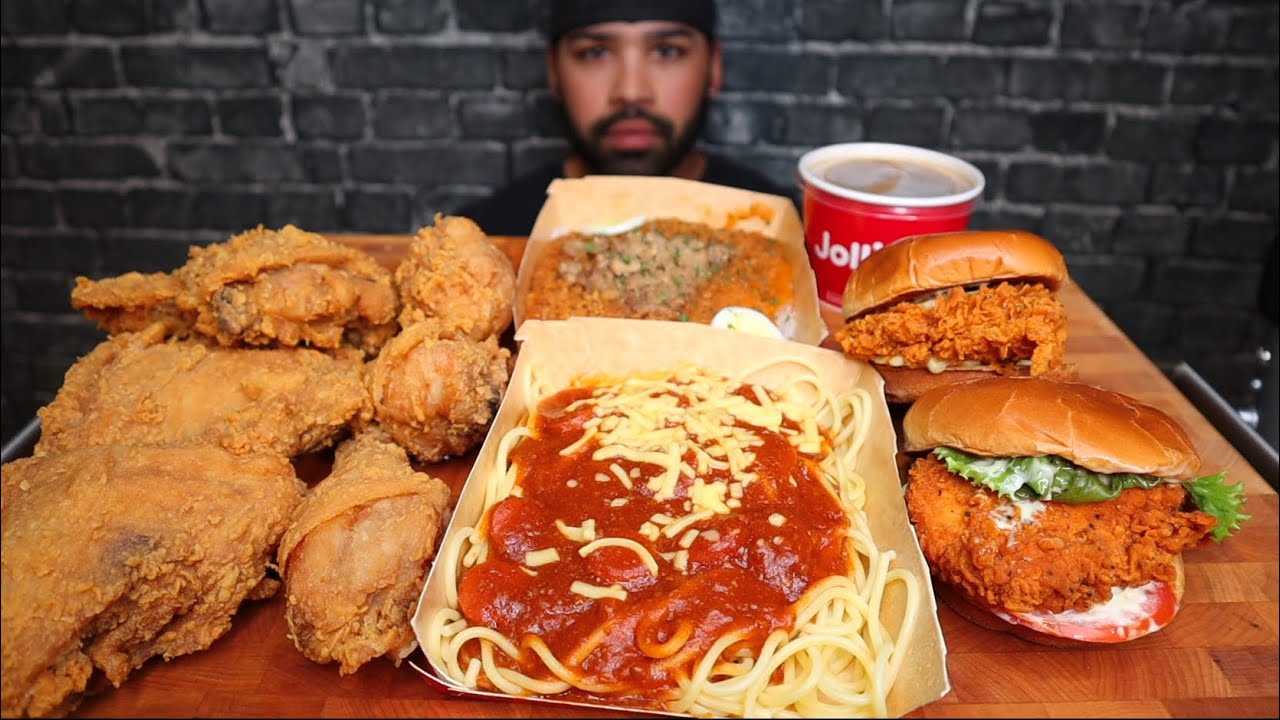 ASMR EATING JOLLIBEE MUKBANG