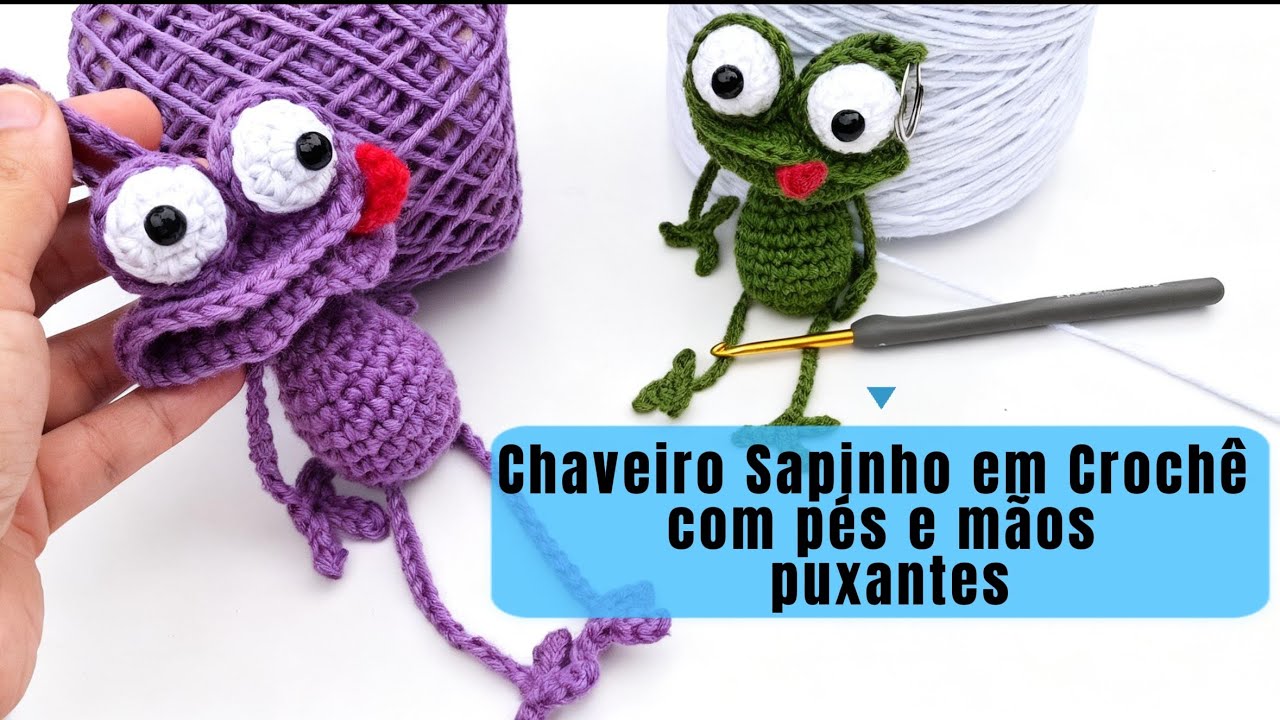Chaveiro sapinho em crochê passo a passo 