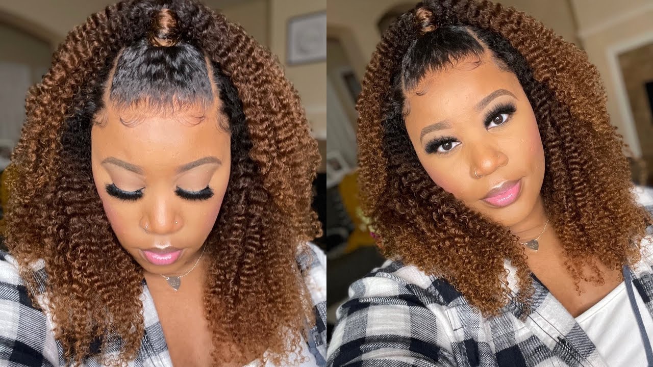 OMG!!! It's Giving Scalp! I No Glue, Adhesive Needed I Ombre Kinky Curly Hair I CurlsCurls