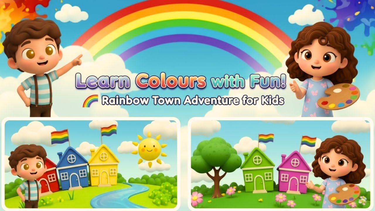 &ldquo;Learn Colours with Fun! 🌈 Rainbow Town Adventure for Kids&rdquo;