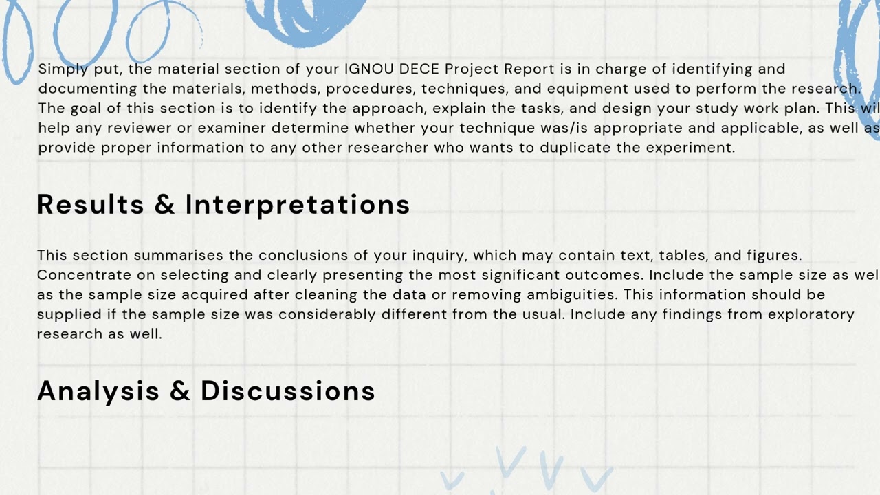Format of IGNOU DECE Project Work (DECE-4) | IGNOU PROJECT
