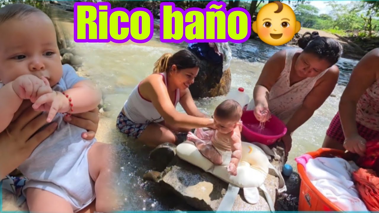 Encontramos a mi suegra y Joelito en el río😱 Lucas toma un rico baño👶🤭