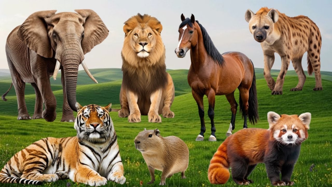 Cute Animals and Pets : Dog, Duck, Sheep, Elephant, Chicken, Duck, Cow, Horse, Cat - Animal sounds.