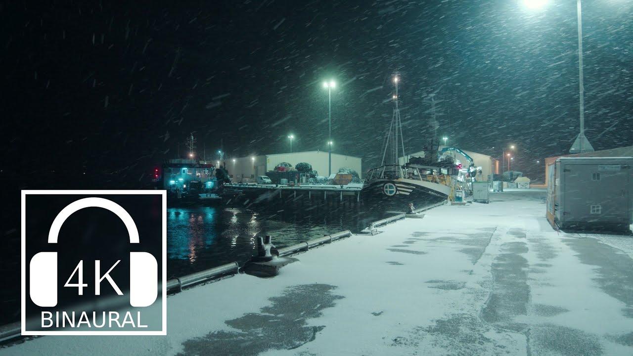 Snowing in Scalloway ❄️ Evening walk in the Ancient Capital of Shetland