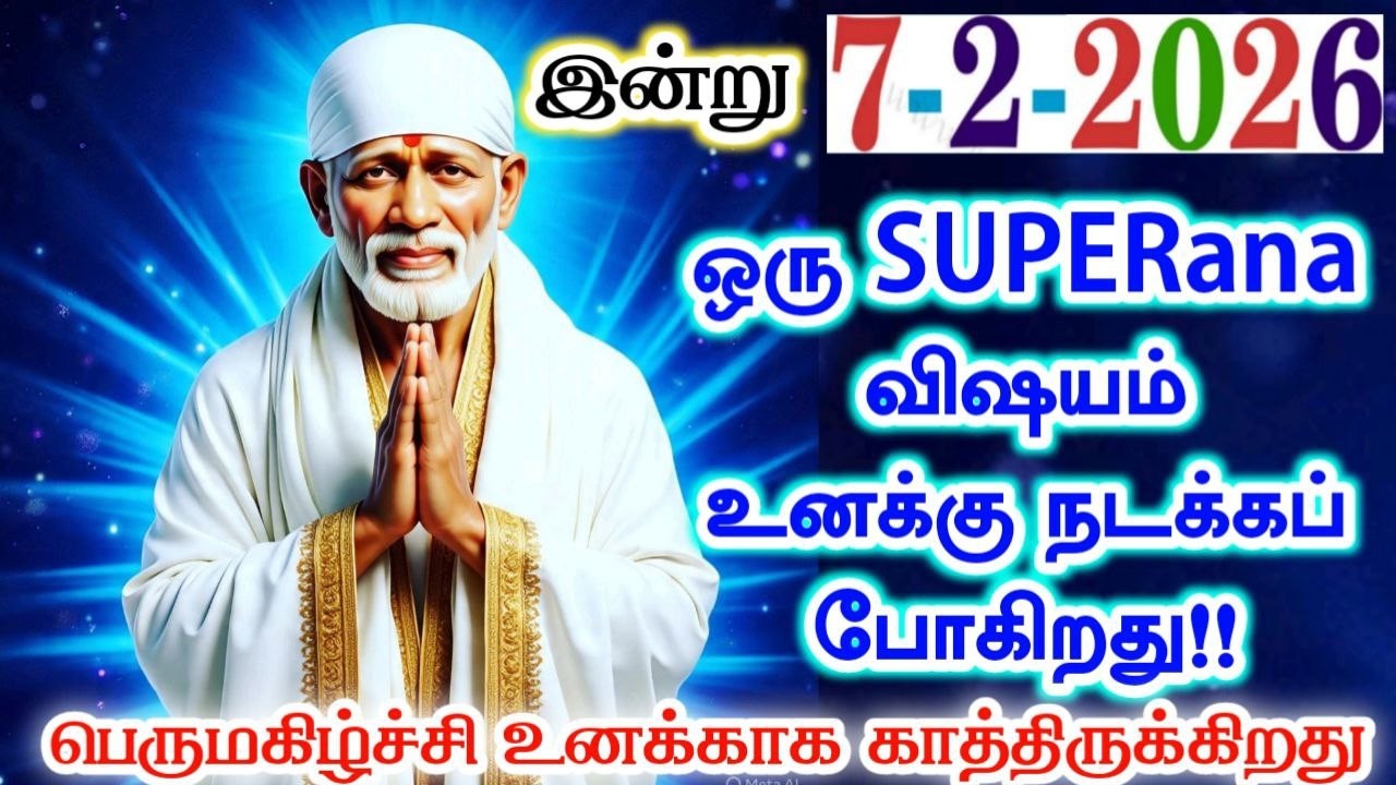 7-2-26/இன்று Superna VISHAYAM🍁🍁shirdi sai baba  Tamil/sai motivationalspeech#motivationtamil🌀