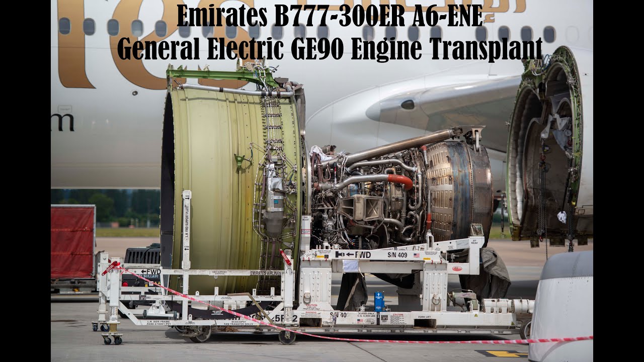Emirates B777-300ER - GE90 Engine Transplant - Glasgow Airport 2018