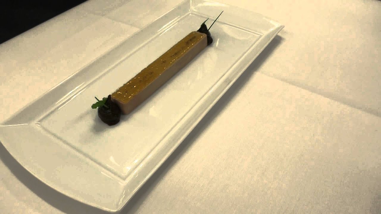 Lohse prepares a foie gras starter at the Michelin star Fischers Fritz