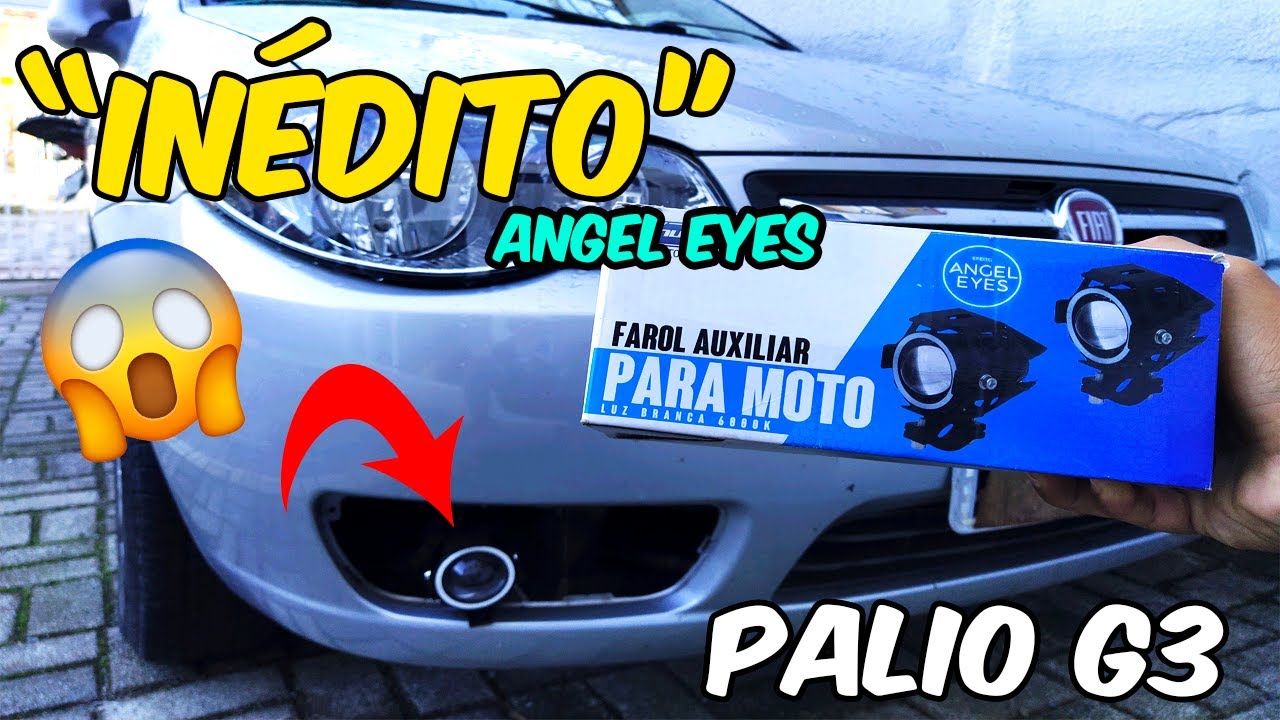 COMO INSTALAR FAROL DE MILHA AUXILIAR DE MOTO NO CARRO 😱 "angel eyes drl"