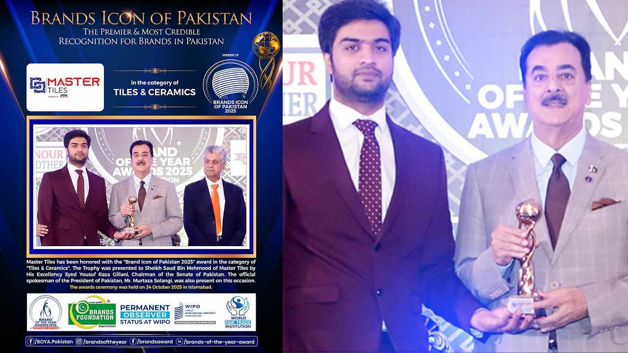 Mater Tiles is the winner of Brand Icon of Pakistan 2025 - Northern Edition - Islamabad