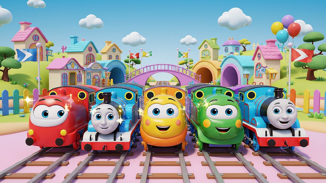 Six Little Toy Trains Choo Choo Choo | Counting & Toy Train Song for Kids