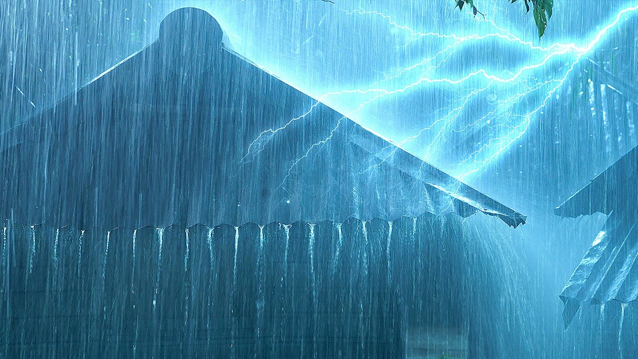 Lluvia Fuerte con Trueno Impactante en la Oscuridad ⚡ Relajación Total