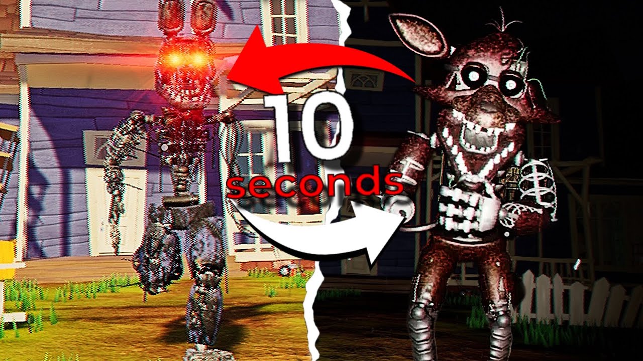 FNAF Animatronics Switch Every 10 Seconds In Hello Neighbor...