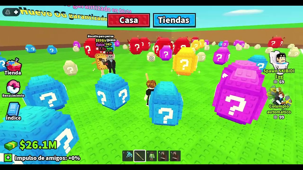 romper huevos para brainrots...en roblox...