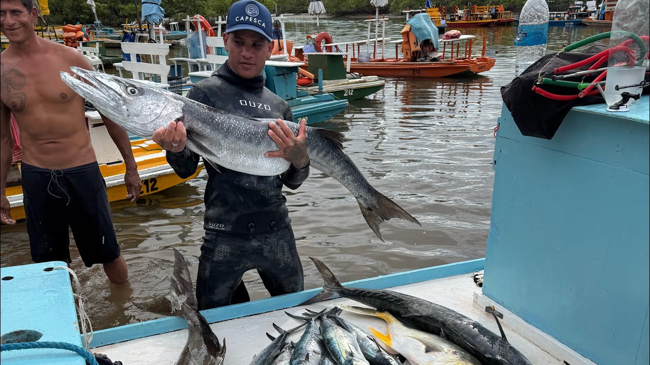 PESCA SUB INÉDITA ! QUASE 100 QUILOS DE PEIXE ! 