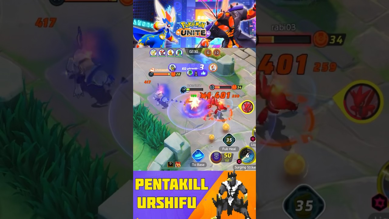 URSHIFU PURE PENTAKILL WITHOUT TEAM SUPPORT 🔥#pokemonunite