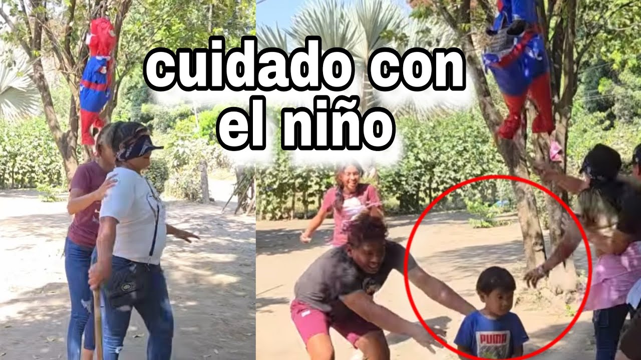 ‼️Urgente NORA casi le romp3 la cabeza al NIÑO con el garrote al pegarle a la piñata 😭