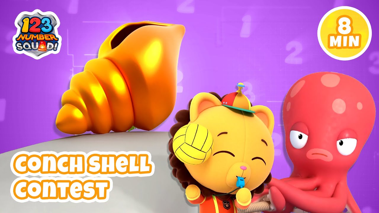 CONCH SHELL CONTEST! | 123 Number Squad! | Full Episode | Cartoons for Kids