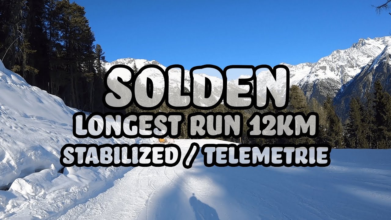 Solden LONGEST RUN 12km Top To Bottom | Piste 33, 30, 7, 9 | Snowboard