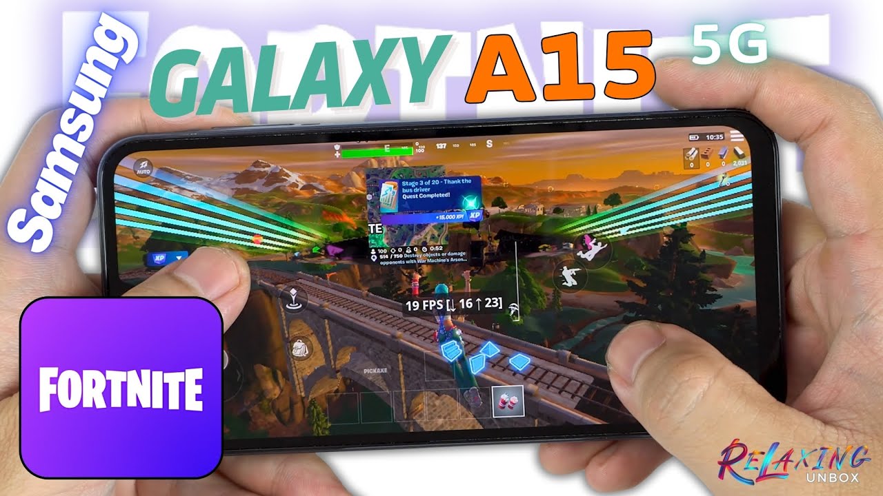 Samsung Galaxy A15 5G Fortnite Mobile Gaming review 2024 | Battery Drain test