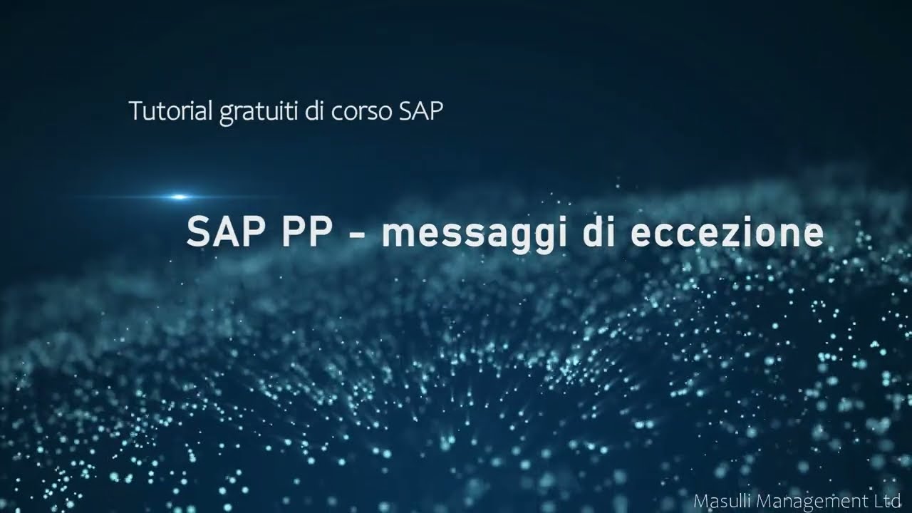 Corso SAP PP Production Planning - MD04 lista fabbisogni. Messaggi di eccezione della MD04