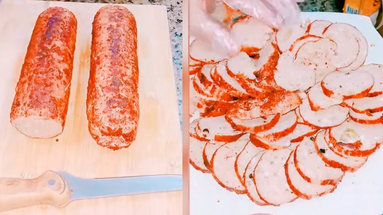 اللانشون المدخن بطرقتي تحففه جربوة ينفع  فطار غداء مدارس  بدون مواد حافظه  بدون بيض او جبنة😍#food 
