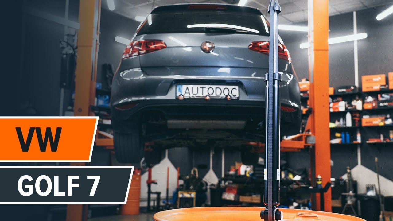 How to change rear shock absorber on VW GOLF 7 [TUTORIAL AUTODOC]