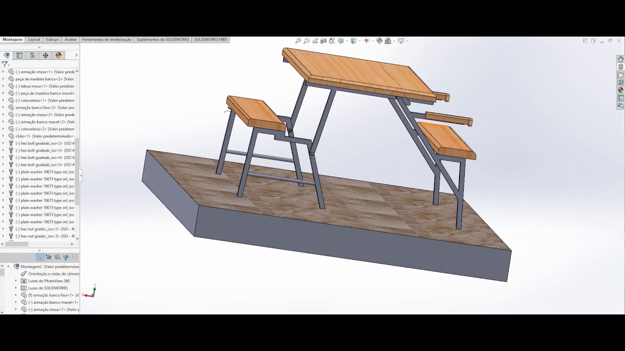 Projeto de mesa que vira banco ideal para churrascos