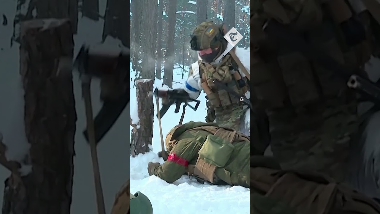Ukraine: Soldiers hold anti-sabotage drills at Belarus border