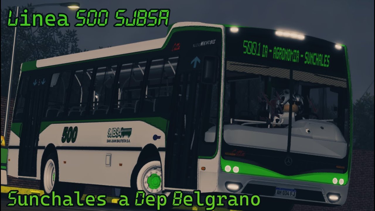 Recorrido de la Linea 500 SJBSA Empresa Privada (Nublado), FF.CC Dante Ardigó y Libertad.