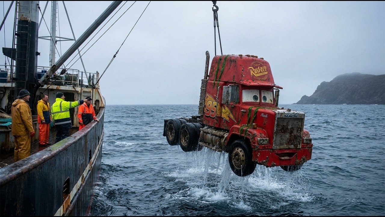 Giant Machines Recover Lightning McQueen & Mack Truck from Ocean Depths | Deep Sea Discovery
