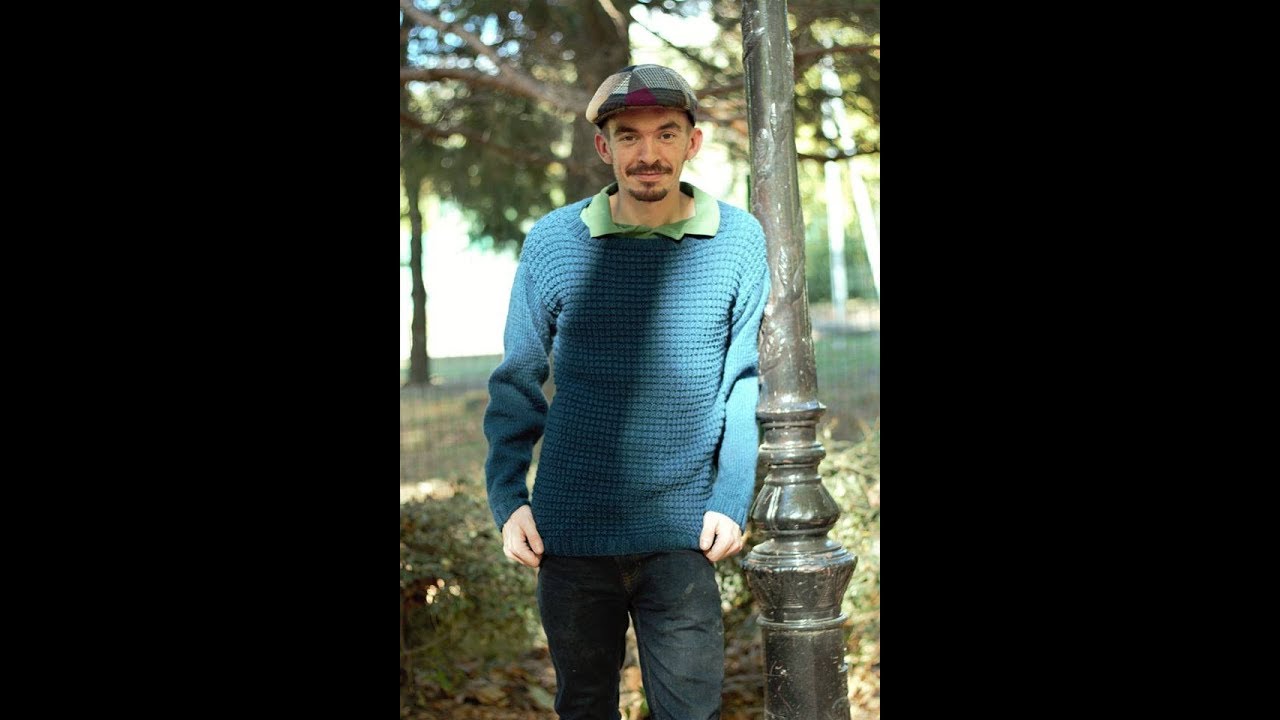 Tricot facile: Pull men in blue