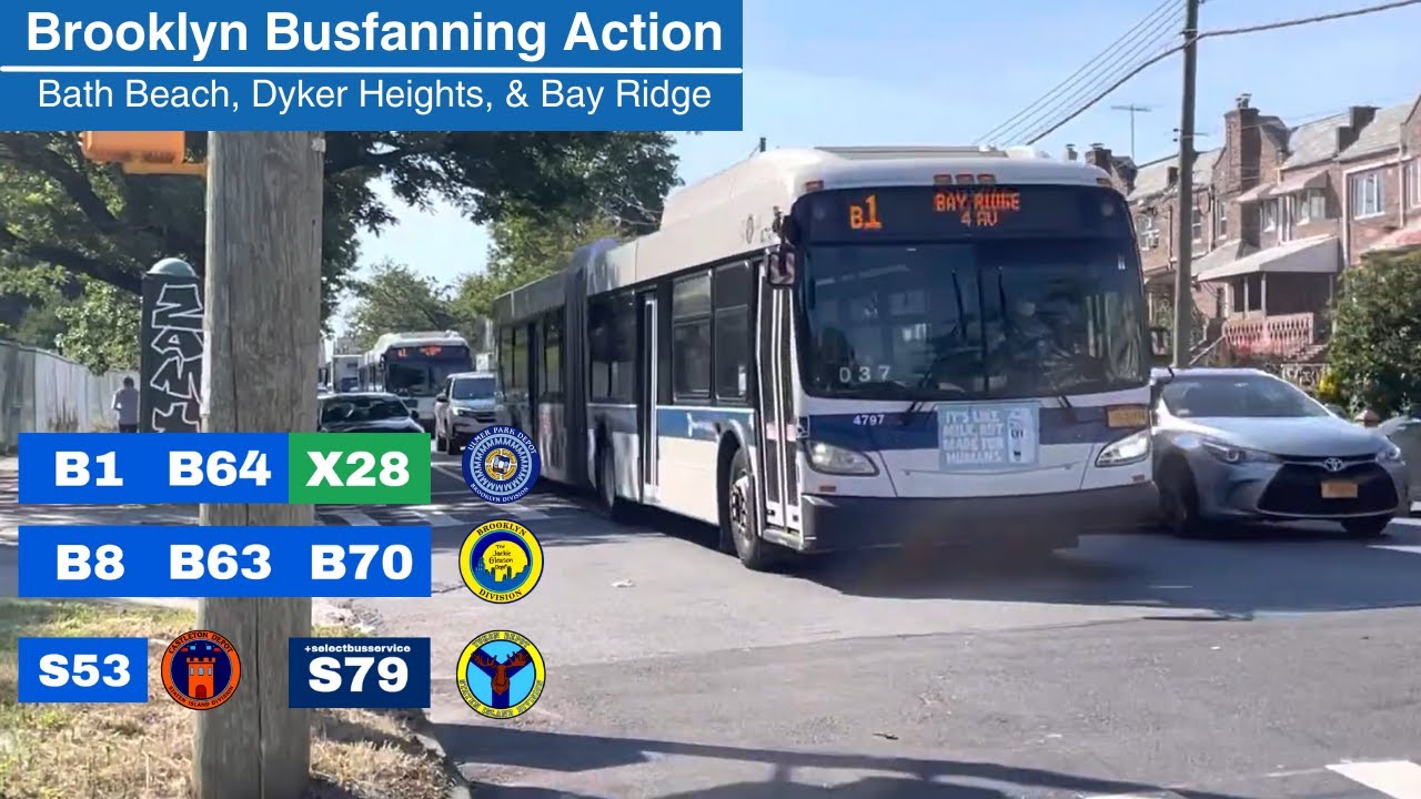 MTA NYC Bus &bull; Busfanning Action along 86 Street (Bath Beach, Dyker Heights, Bay Ridge)