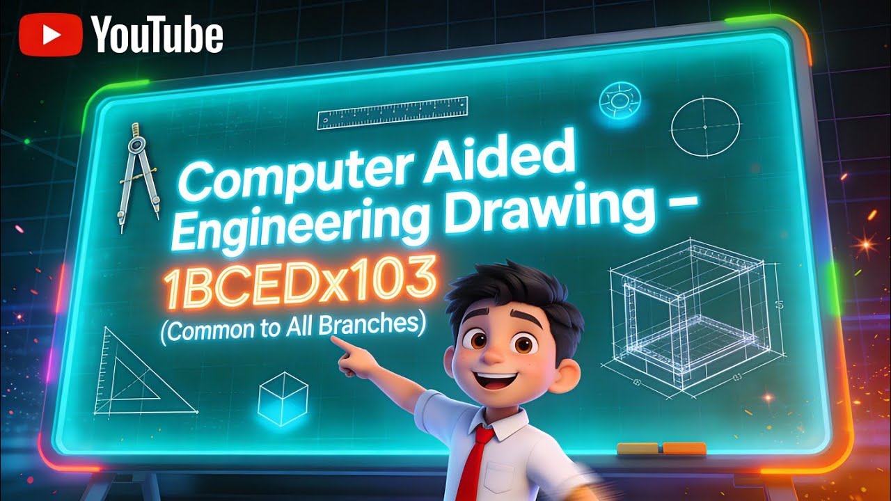  VTU 1BCEDx103 | Computer Aided Engineering Drawing | Model Question Paper | 1st Sem | All Branches 