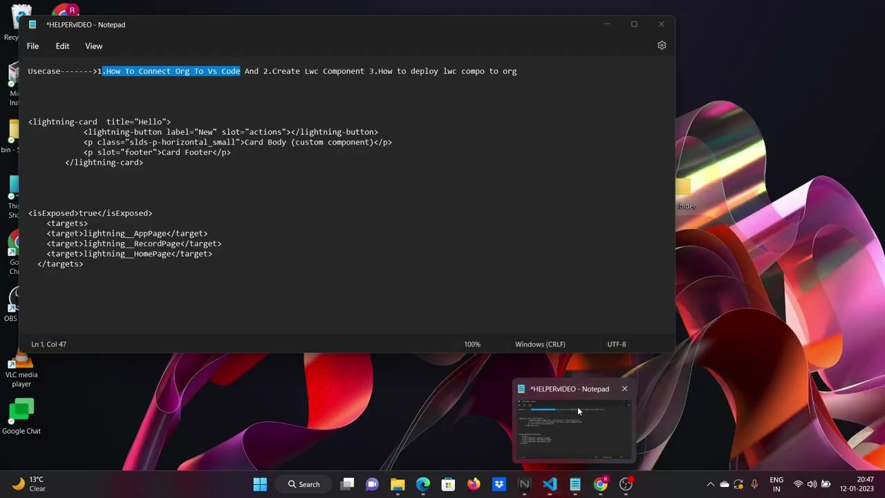 How to create lwc component in salesforce using vs code