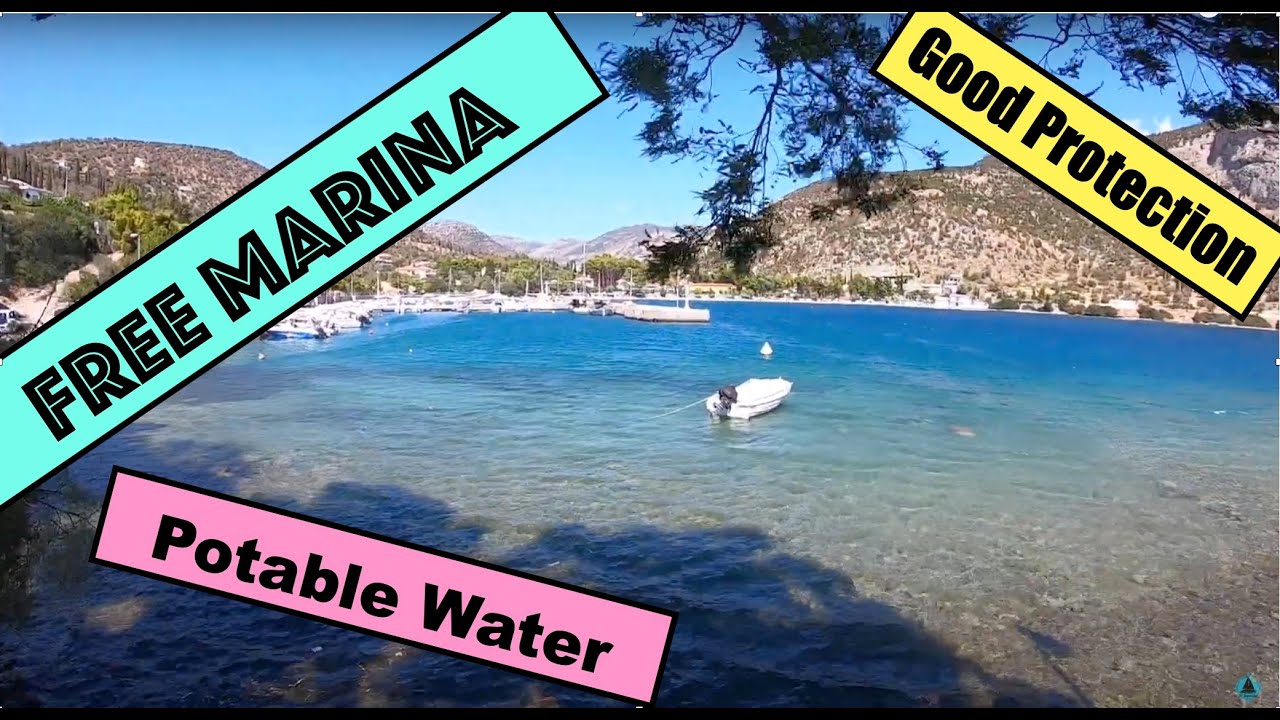 Free! We find a small Marina that is free. Agios Isidoros Marina/Beach.