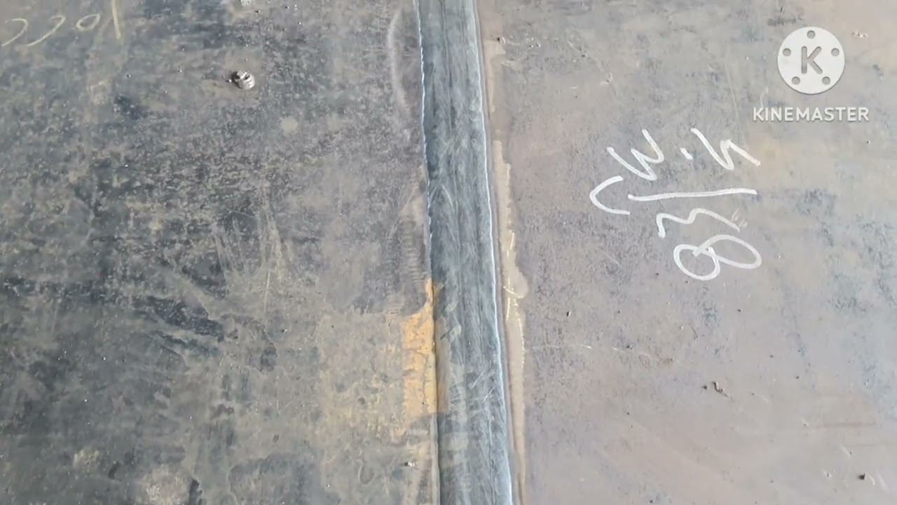شكل خطوط اللحام بعد اتمام عملية اللحام الاتوماتيك SAW