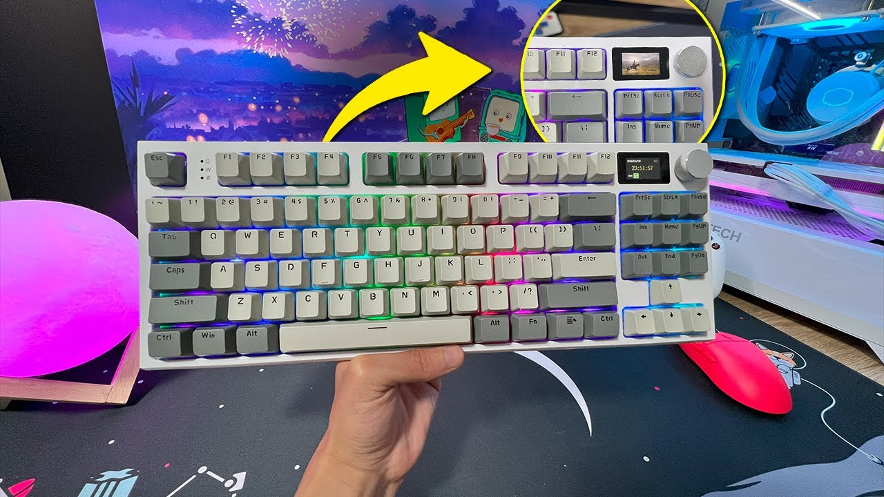 Teclado Mecânico Custo Benefício Completo com KNOB, Telinha e Barato. Review Attack Shark K86