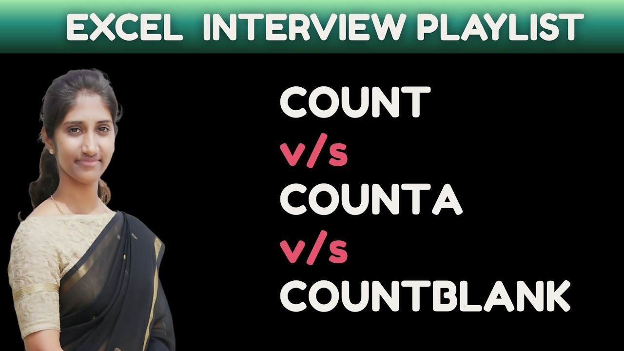 COUNT vs COUNTA vs COUNTBLANK | Most Asked Excel Interview Question
