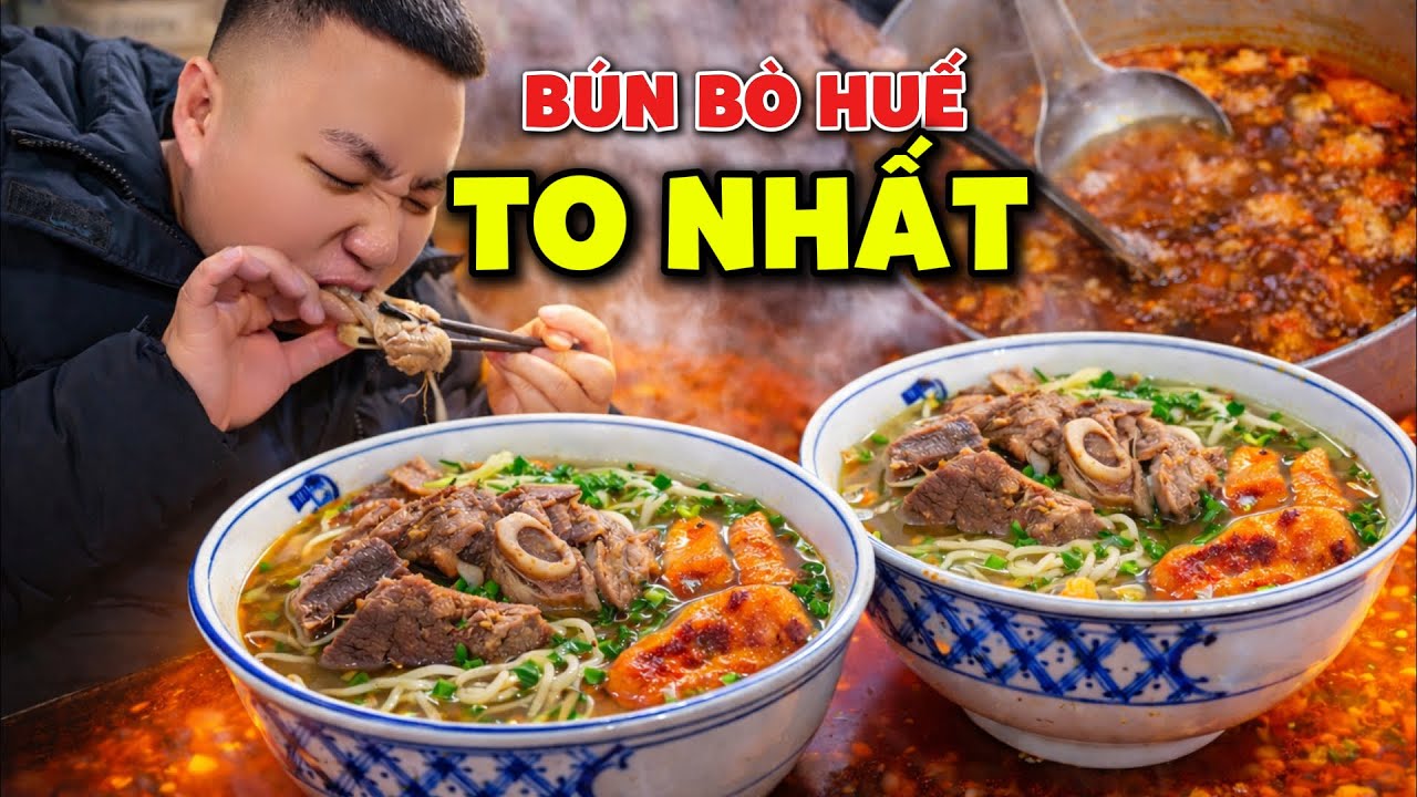 #13 BÚN BÒ HUẾ TO NHẤT QUẬN CẦU GIẤY | Thắng Vi Vu