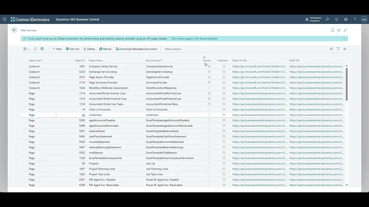 Using an API to Connect with Business Central