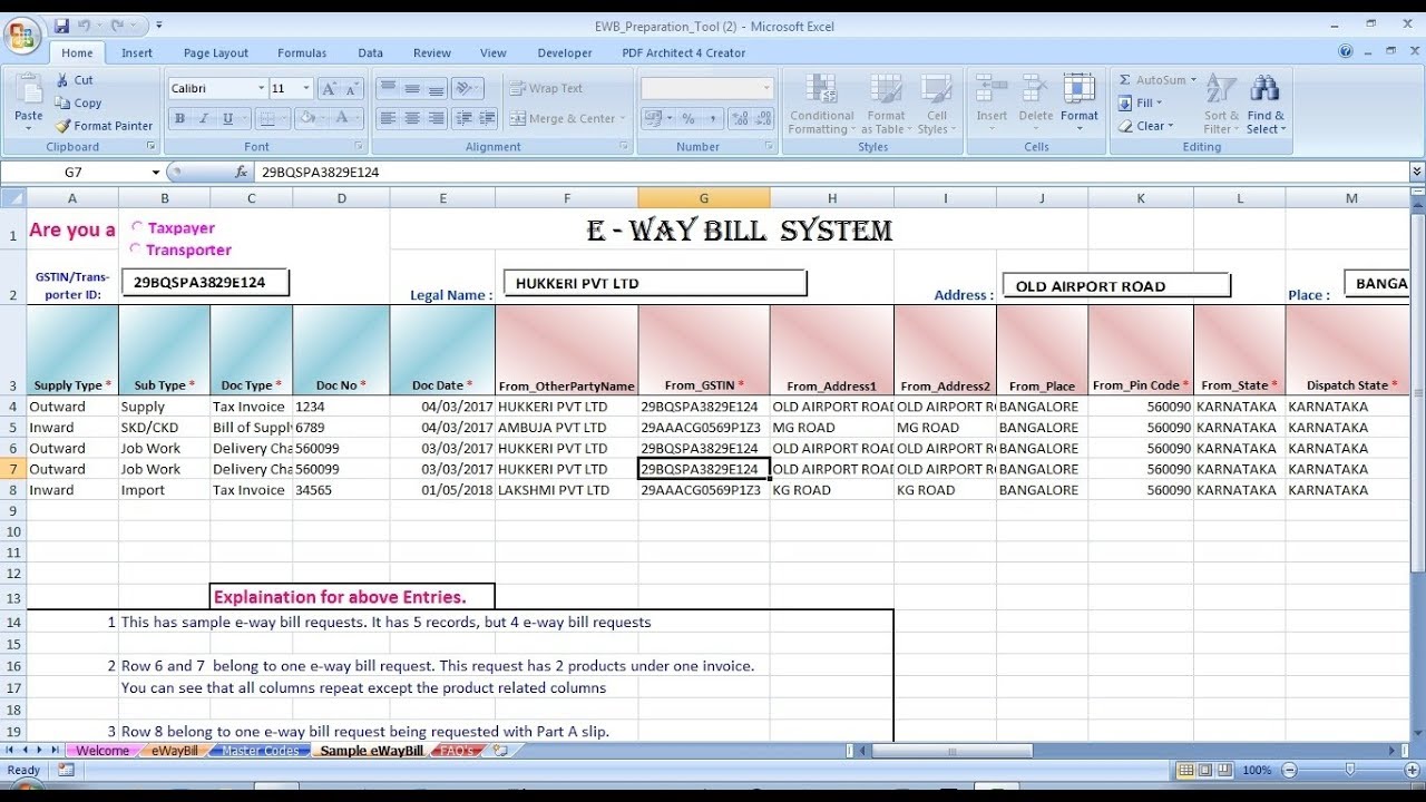 GST Eway bill Bulk Tool Compile error in Hidden module sheet 3 and date format error solved