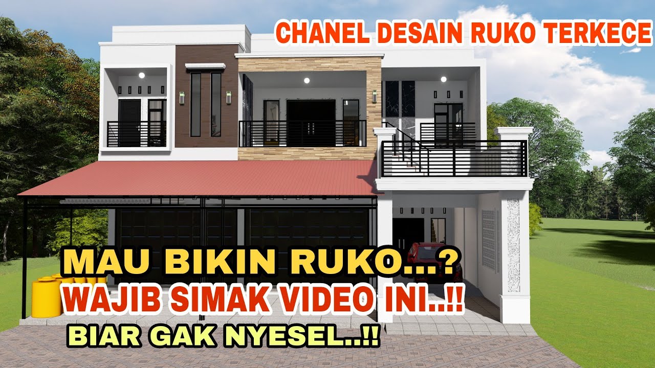 Mau bikin Ruko 2023..??? Simak video desain ruko 2 lantai ini biar gak nyesal..