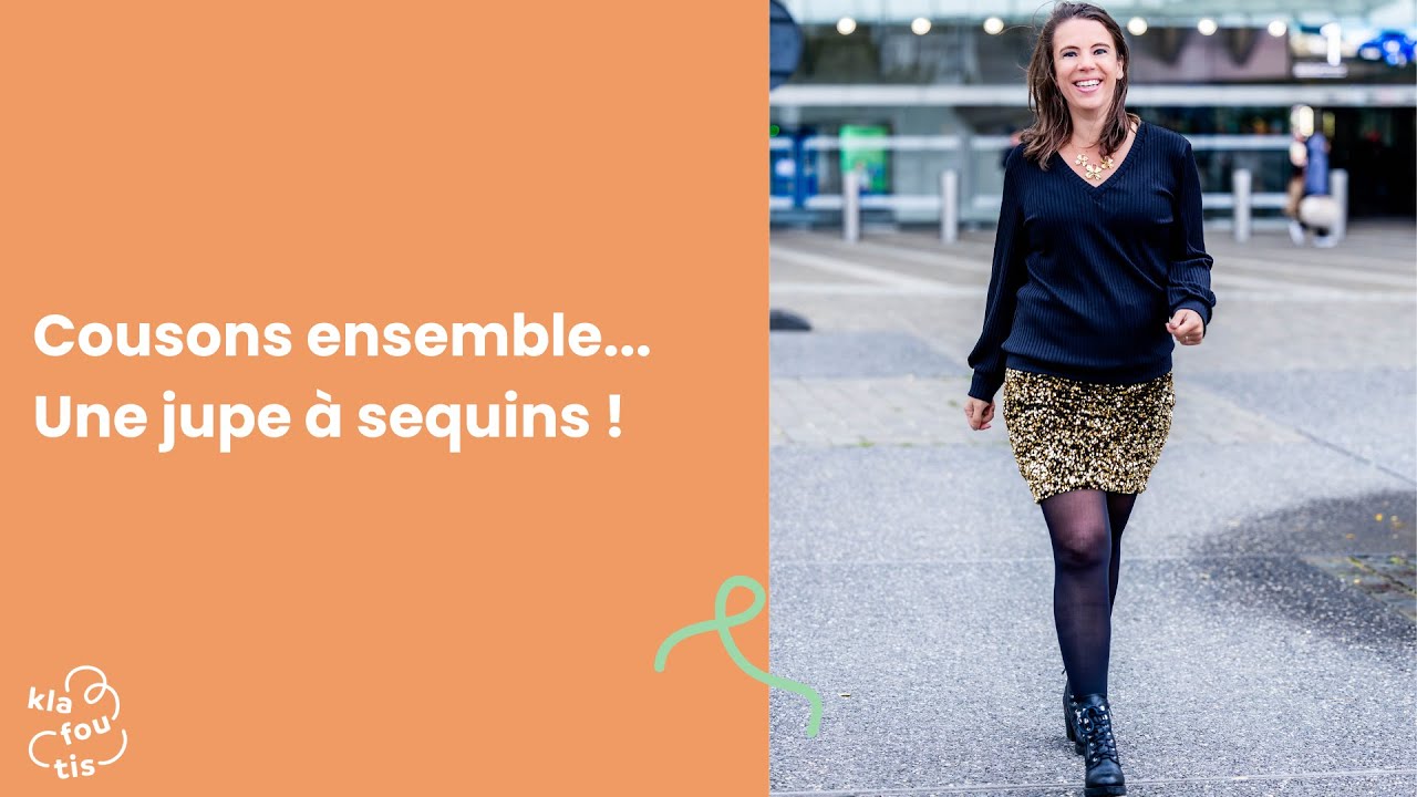 Une jupe à sequins en 5 coutures
