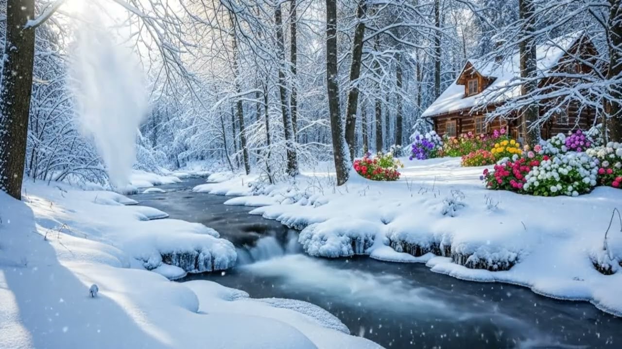Snow Covered Forest Calm ❄️ Piano & Guitar Relaxation Music