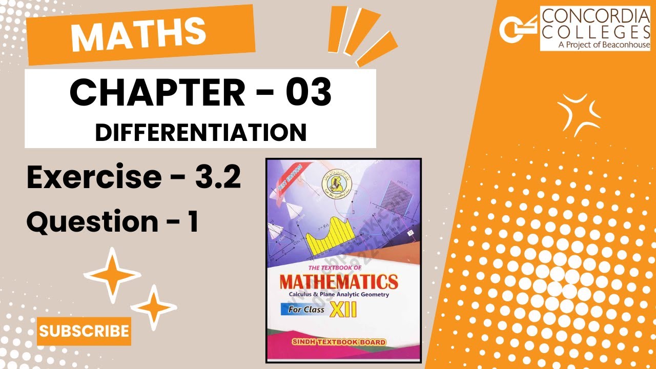 🎓 Exercise 3.2 – Q.1 | Differentiation |Class 12 Maths Chapter 3 | Sindh Board | Urdu